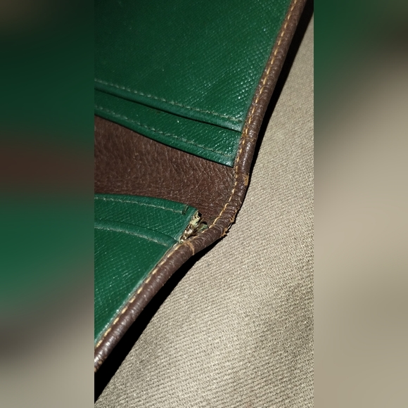 VINTAGE GUCCI MONOGRAM LONG WALLET BILLFOLD 7" POCKETBOOK AUTHENTIC GREEN INSIDE - Picture 13 of 16
